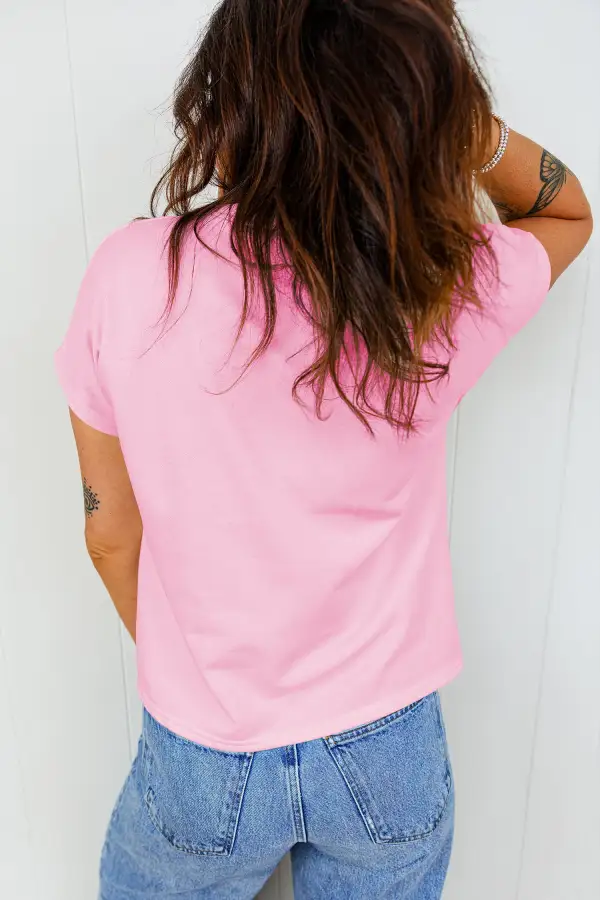Classic Bow Embroidered Cotton Round Tee