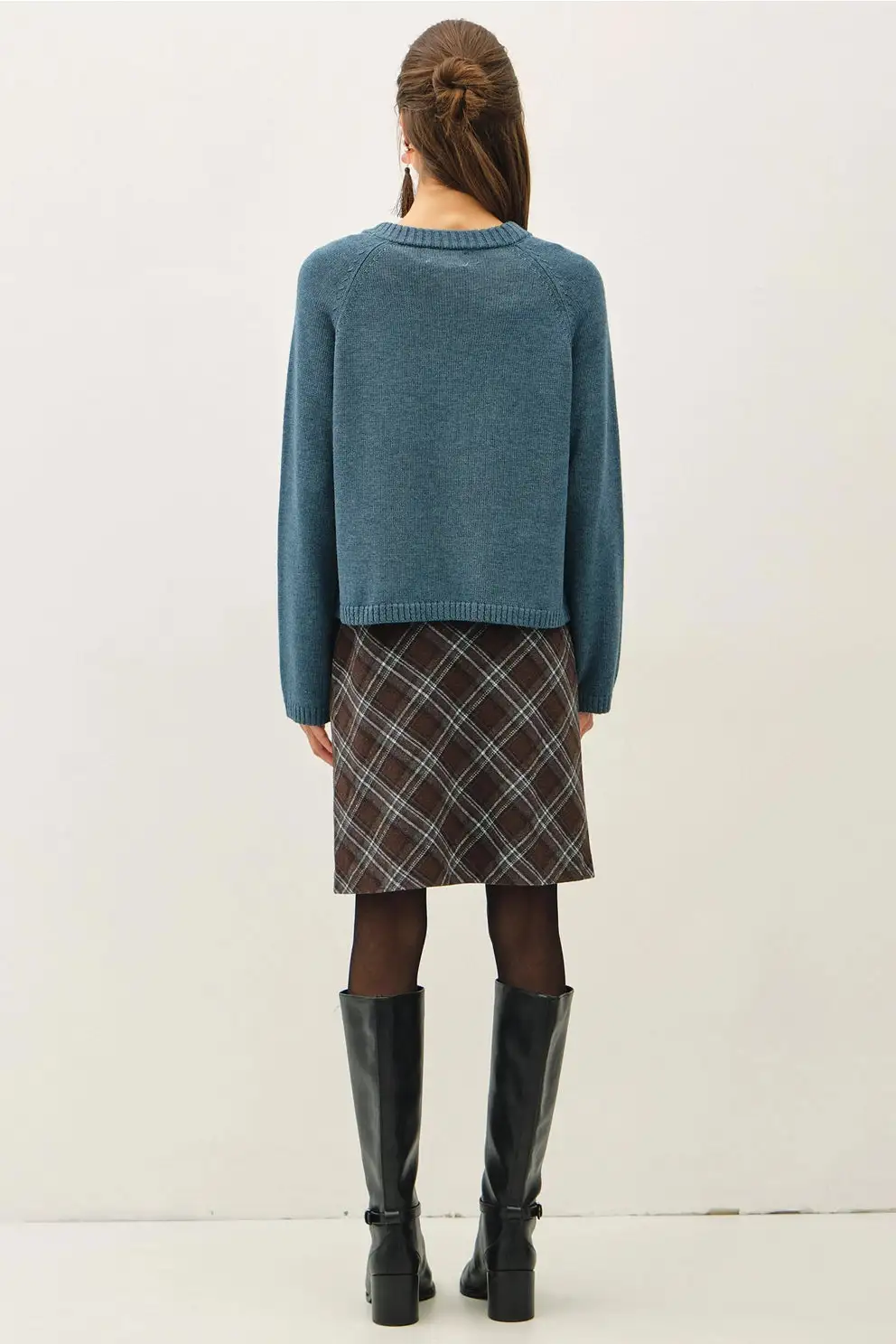 Crewneck Raglan Sleeve Cardigan