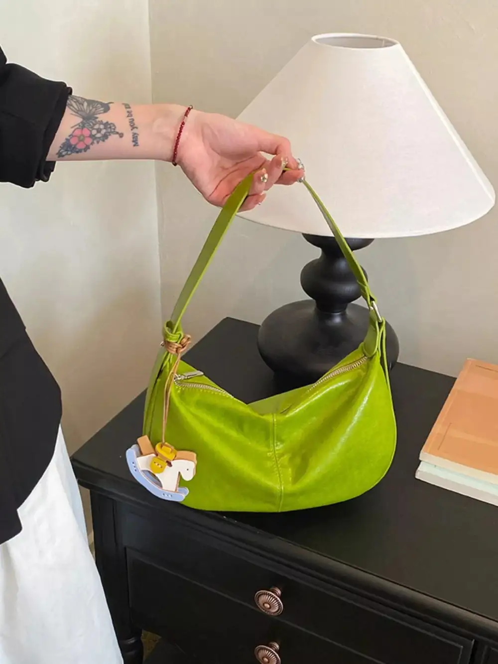 Women's Flexible Faux Leather Shoulder Bag
