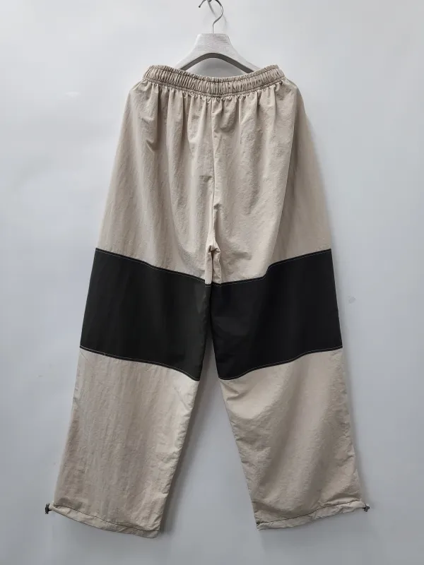 Streetwear Colorblock Cuffed Relaxed Cargo Pants