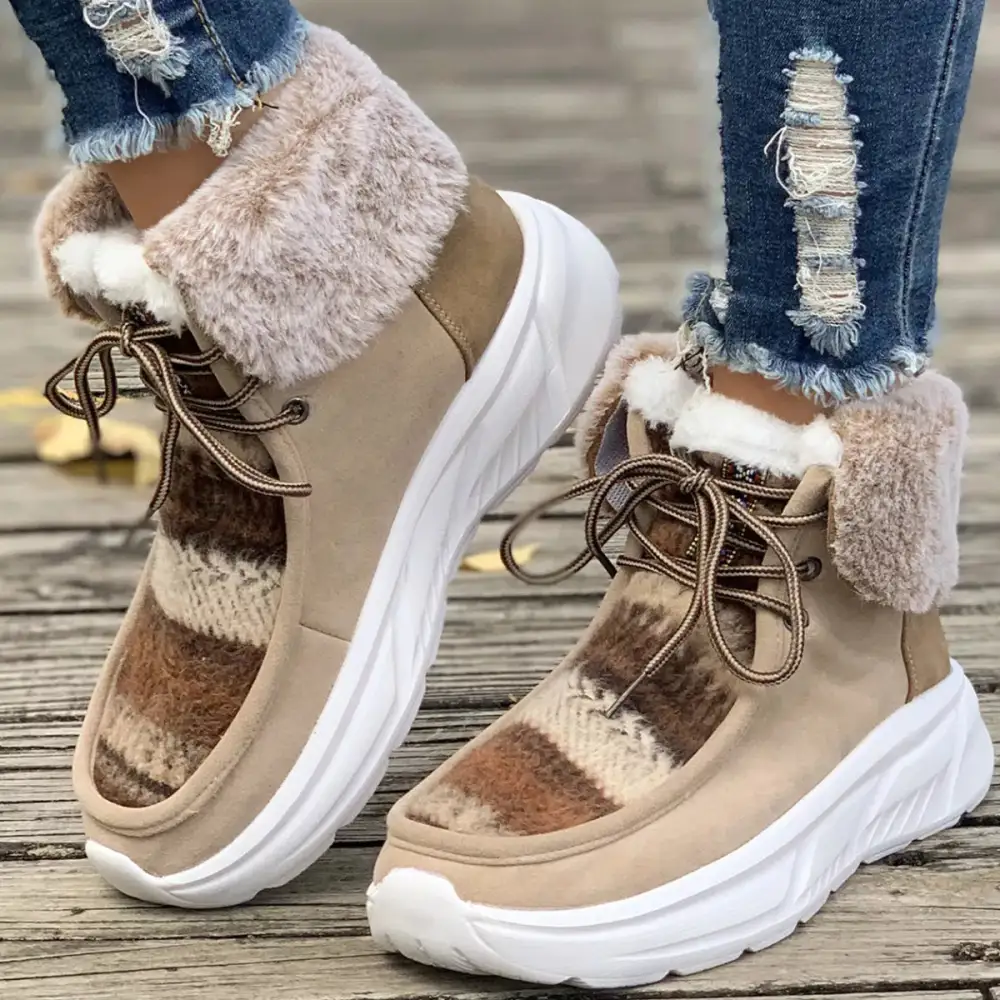 Warm Fur Lined Ankle Boots