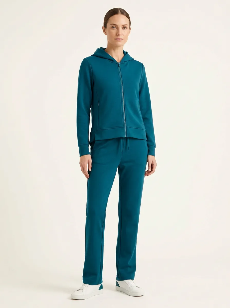 Women's Zip-Pocket Hoodie and Straight-Leg Track Pant Set