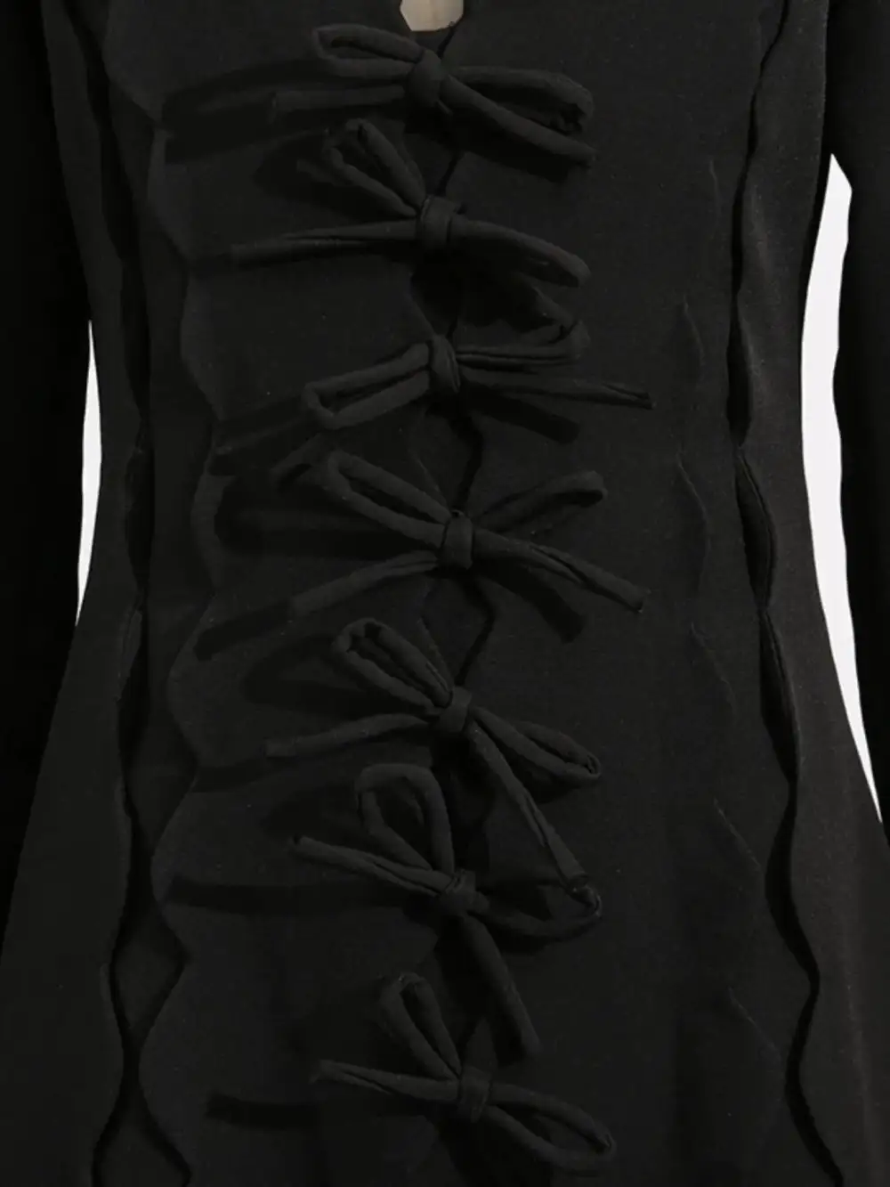 Layered Detail Long Sleeve Midi Dress