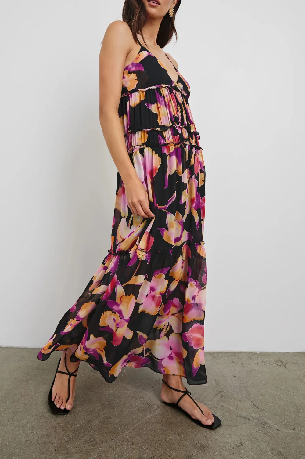 Elegant V-Neck Floral Dress