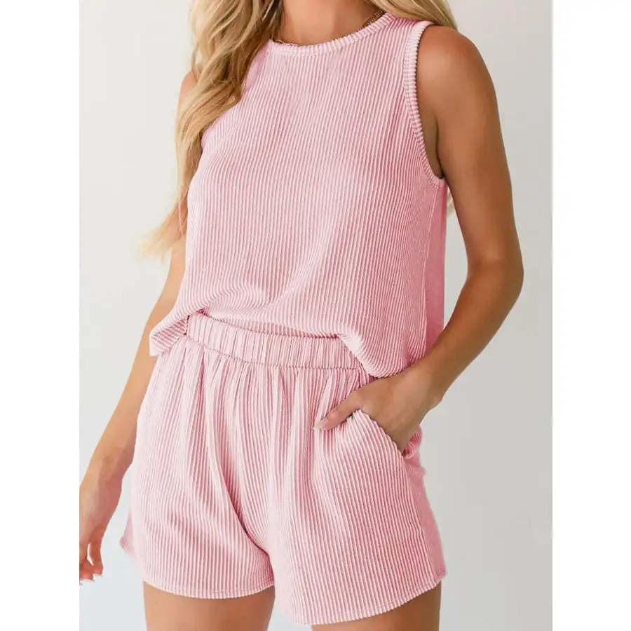 Everyday Round Neck Sleeveless Top and Shorts Set
