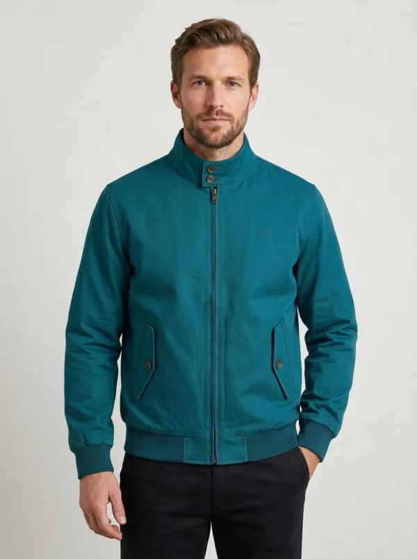 Men's Ridge Military Olive Green Zip-Up Bomber Jacket