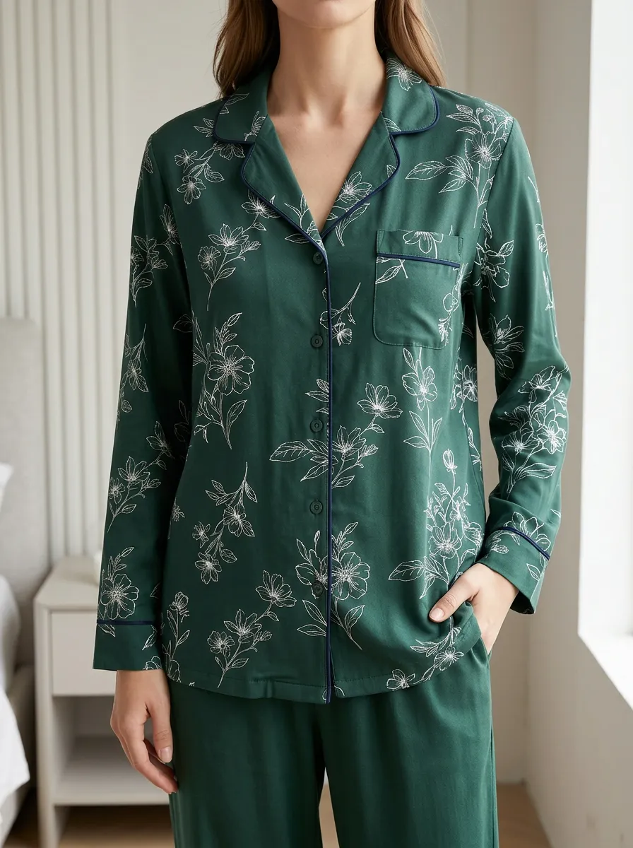 Floral Printed Relaxed Pajama Top