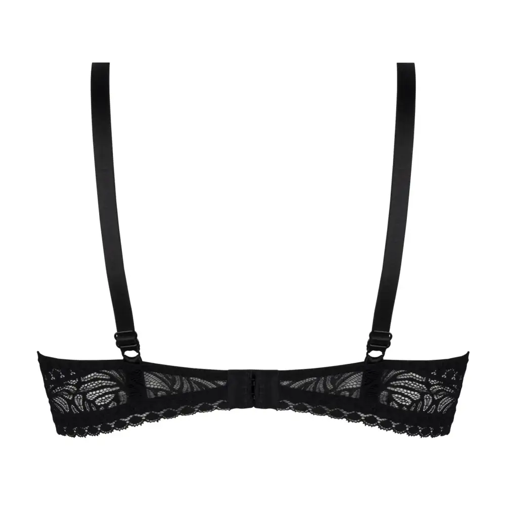 Women's Balconette Underwire Two-Part Cup Adjustable Straps Lace Mesh Jacquard Triangle Bra
