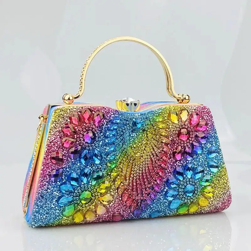 Royal Blue Crystal Evening Statement Clutch