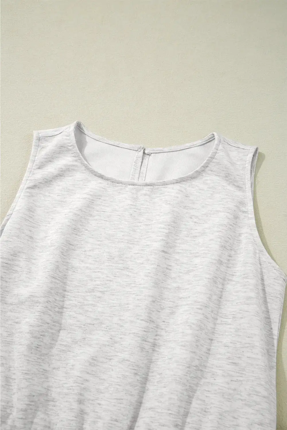 Clean Crew Neck Drawstring High Waist Jumpsuit