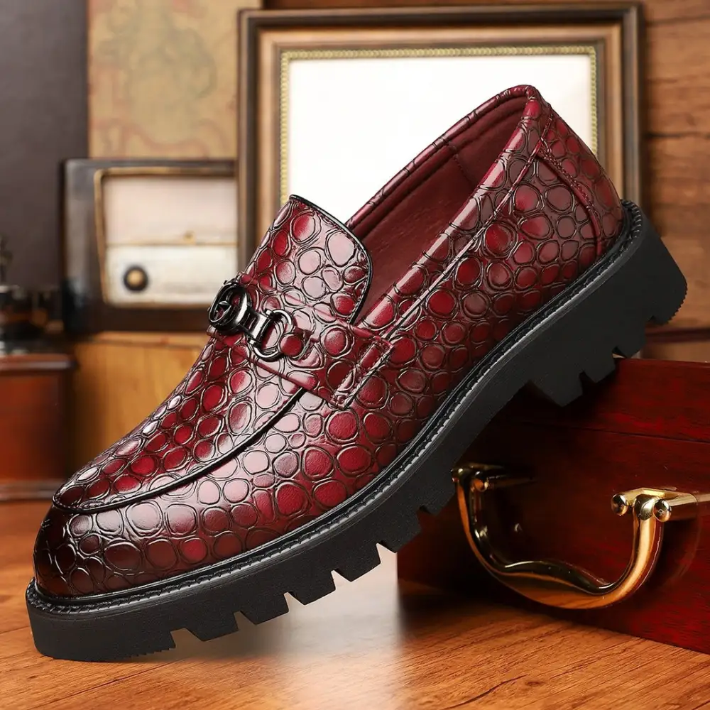 Textured Leather Loafers