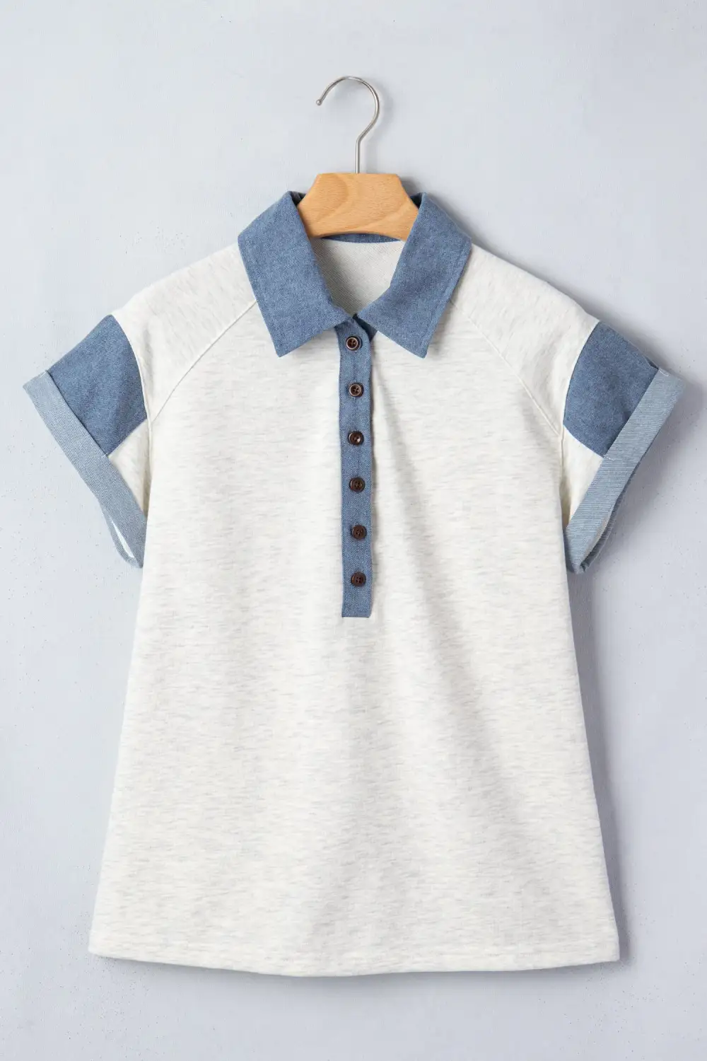 Women's Colorblock Patchwork Collared Top