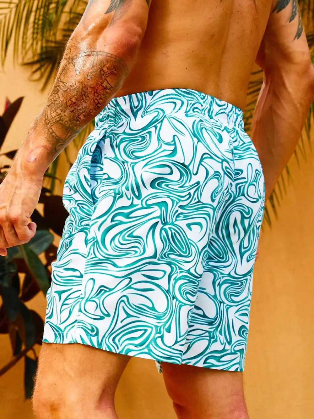 Men's Drawstring Pocket Swim Trunks
