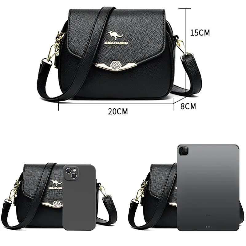 Modern Soft Zip-Top Crossbody Bag