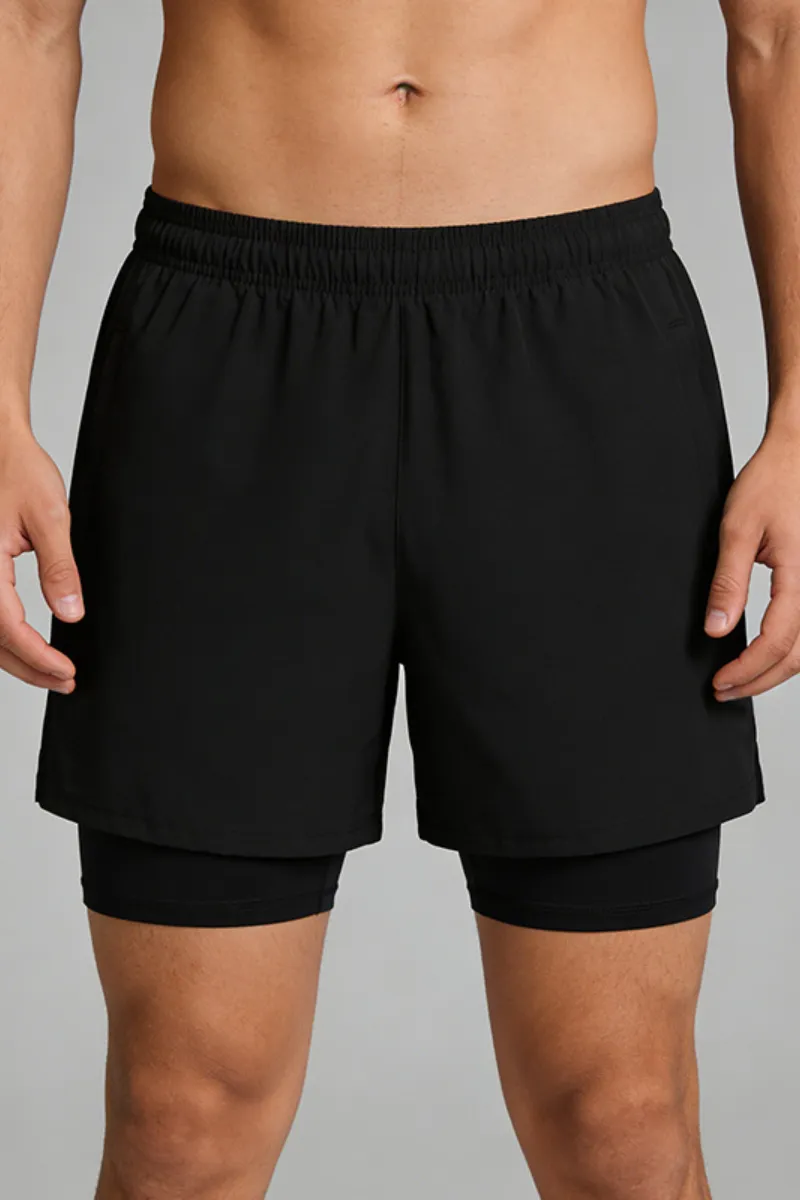 Drawstring Dual Layer Lightweight Athletic Shorts