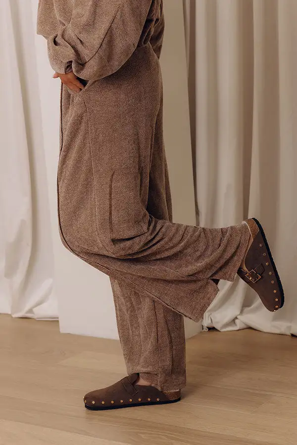 High Waist Wide Leg Baggy Chenille Knit Pants