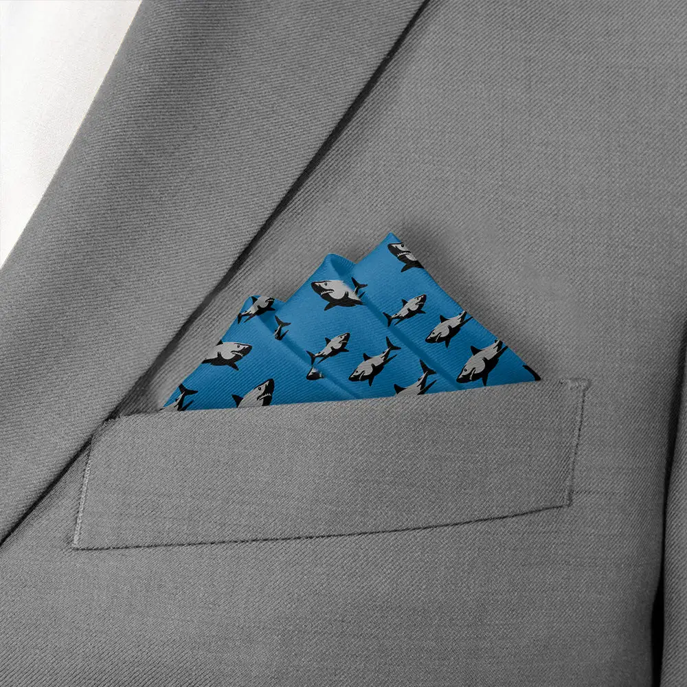 Contemporary Streamlined Animal Motif Nautical Pocket Square
