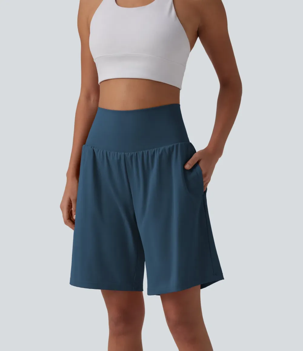 SoftlyZero Airy Super High Waisted 2-in-1 Cool Touch Yoga Shorts 9