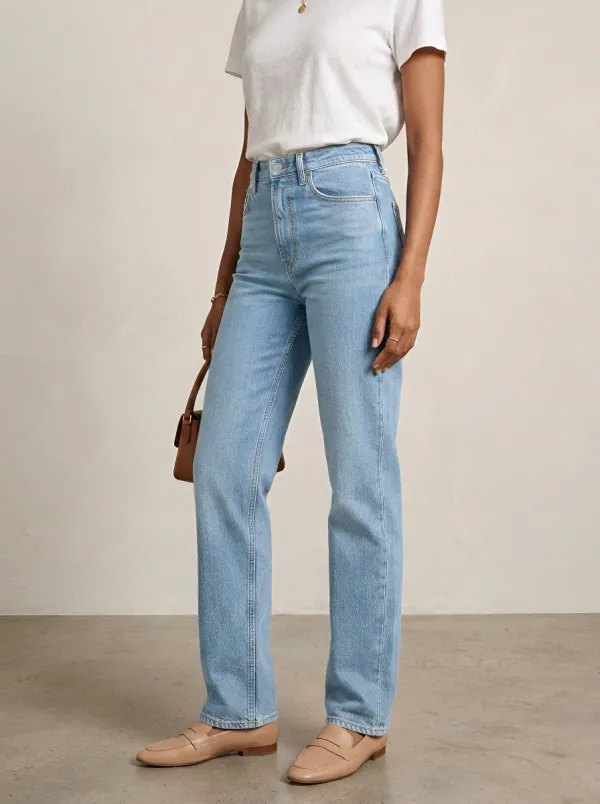 Vintage-Wash Classic Women's Straight-Leg Jeans