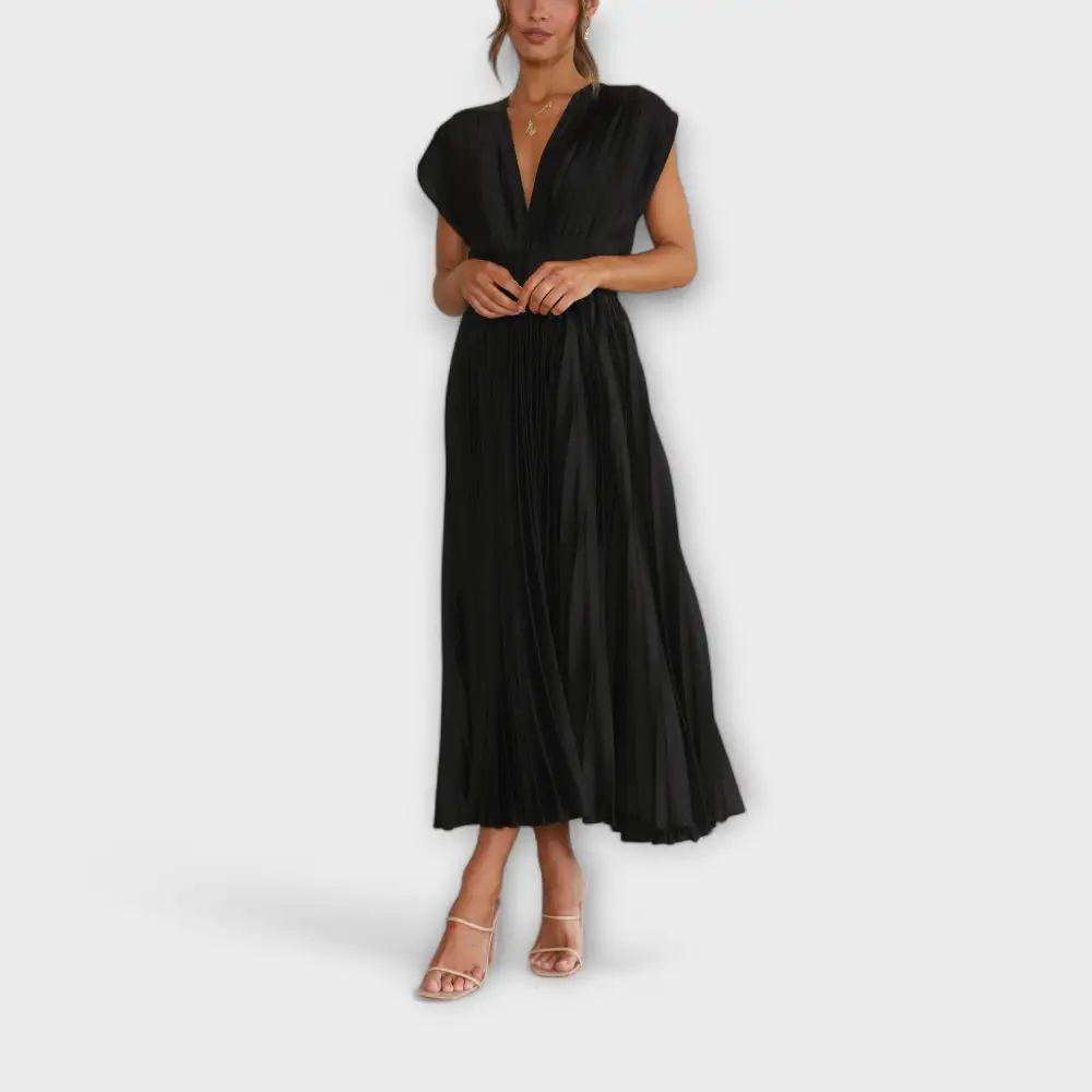 Pleated Flowing Relaxed Casual Dress