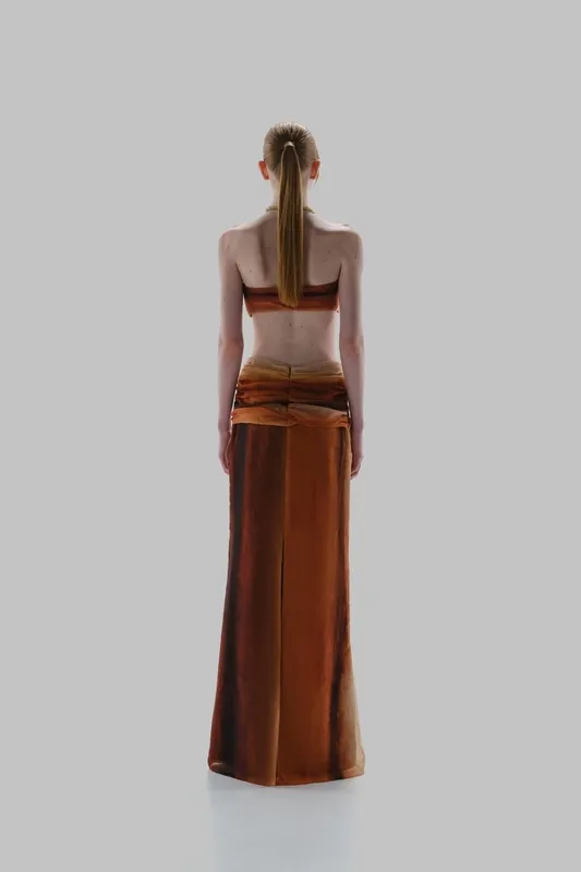 Printed Chiffon Maxi Skirt