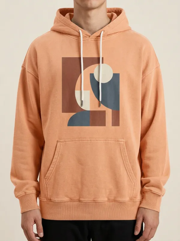 Unisex Abstract Art Geometric Shapes Print Hoodie