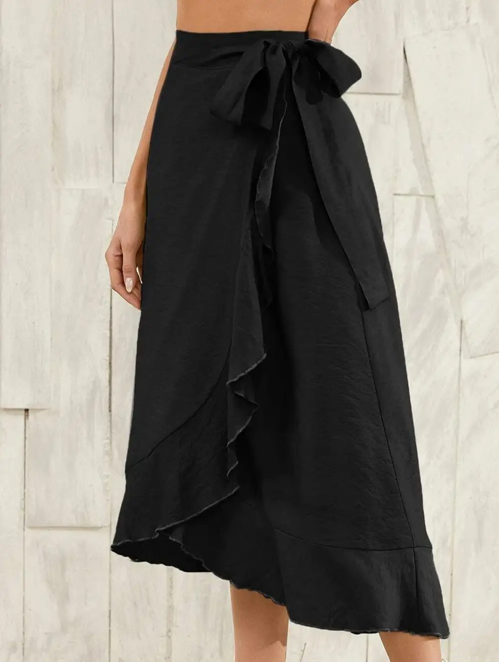 Tie Waist Irregular Skirt