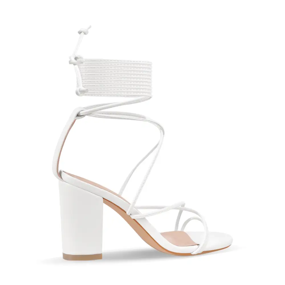 Open Toe Lace Up Chunky Sandals