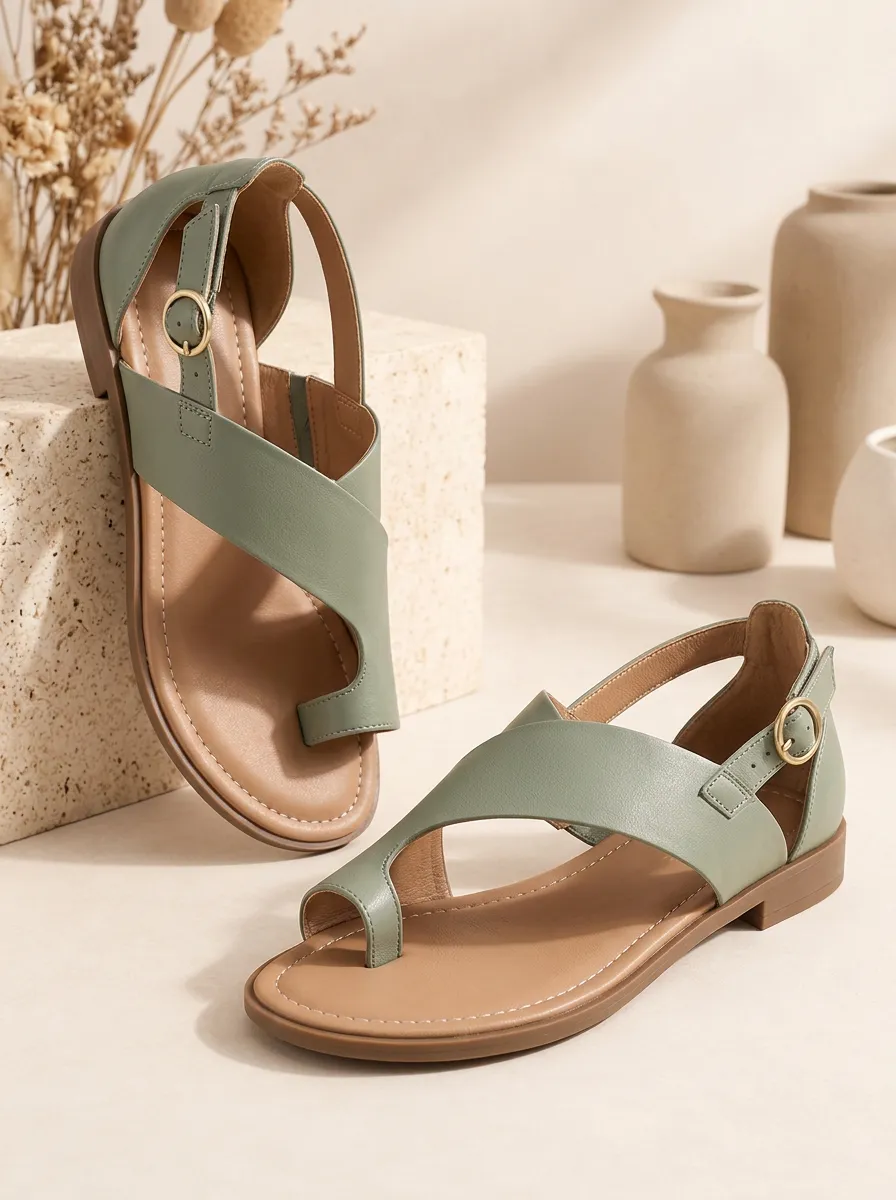 Women's Toe Loop Flat Sandals