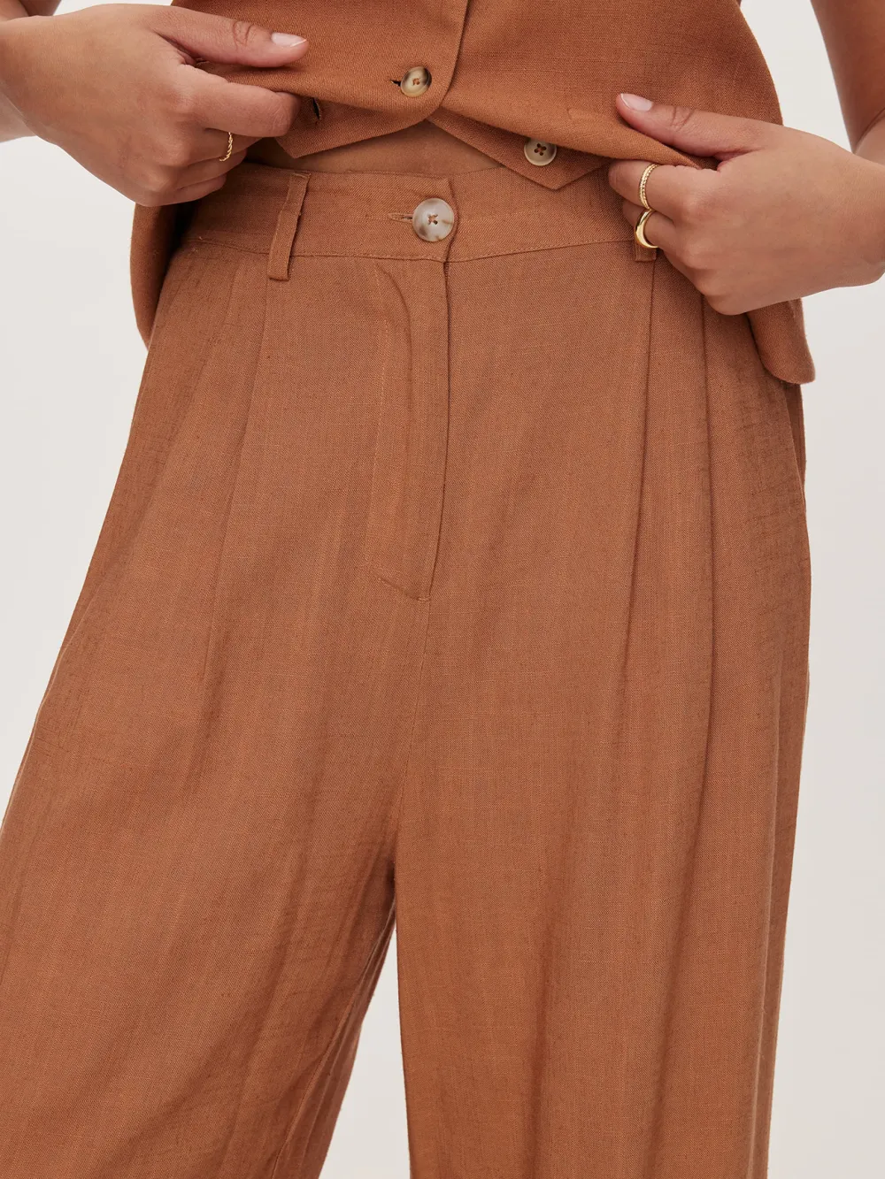 Linen Casual Wide-Leg Pants