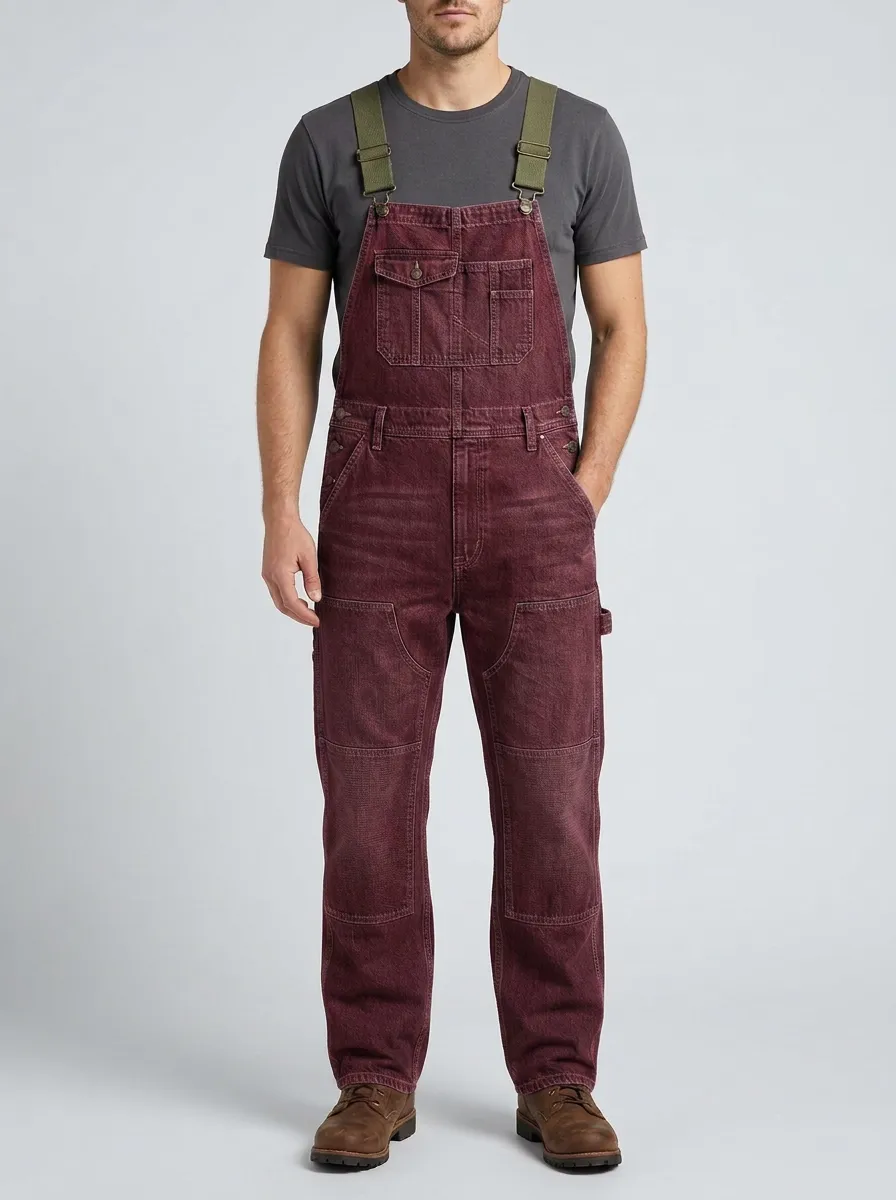 Men's Vintage Workwear Blue Denim Bib Overalls