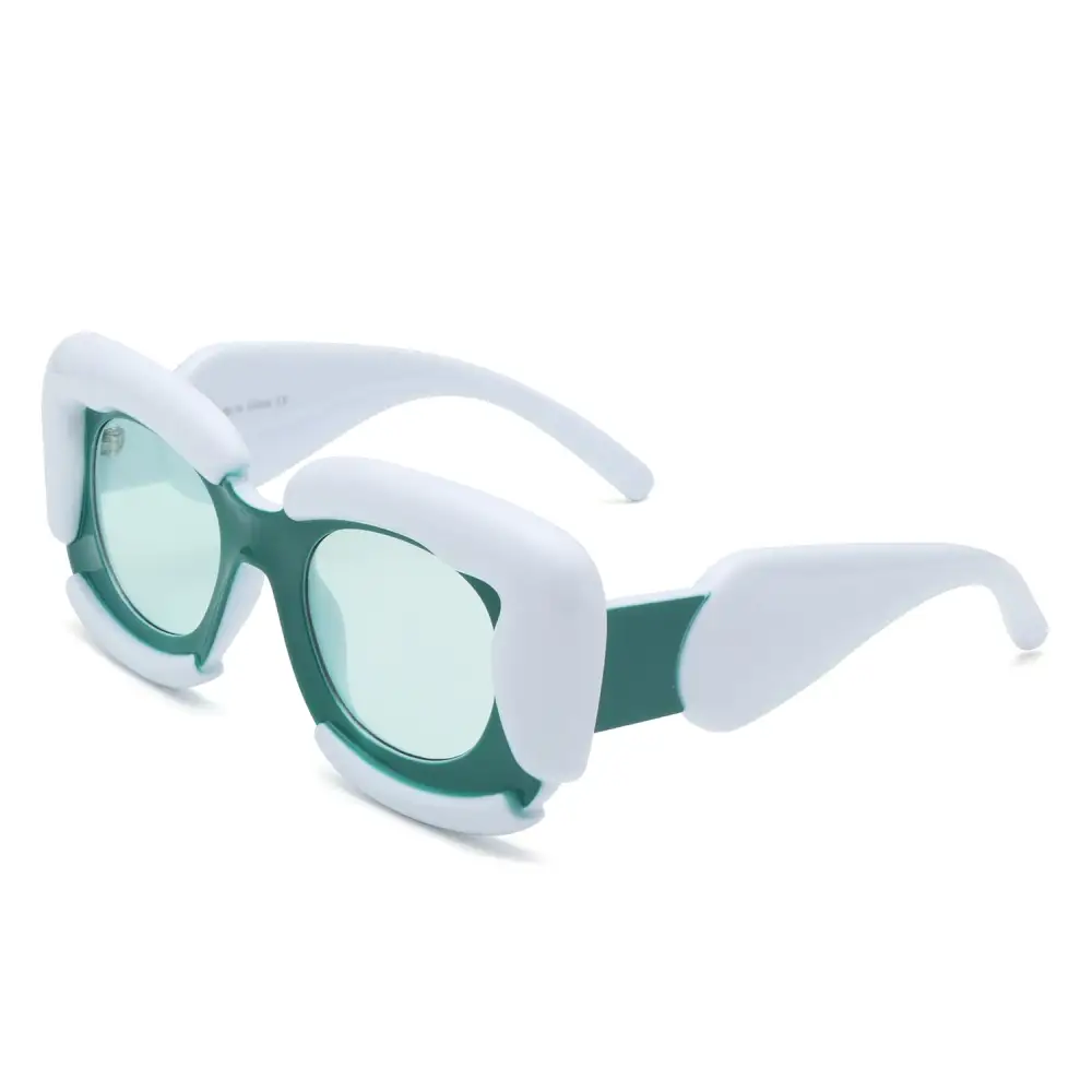 Low Profile Square Geometric Frame Sunglasses