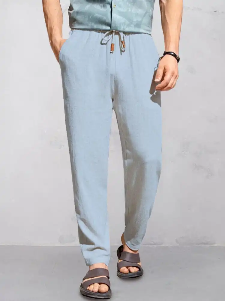 Cotton Linen Pull On Pants