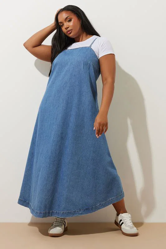 Blue Denim Midi Dress detail 1