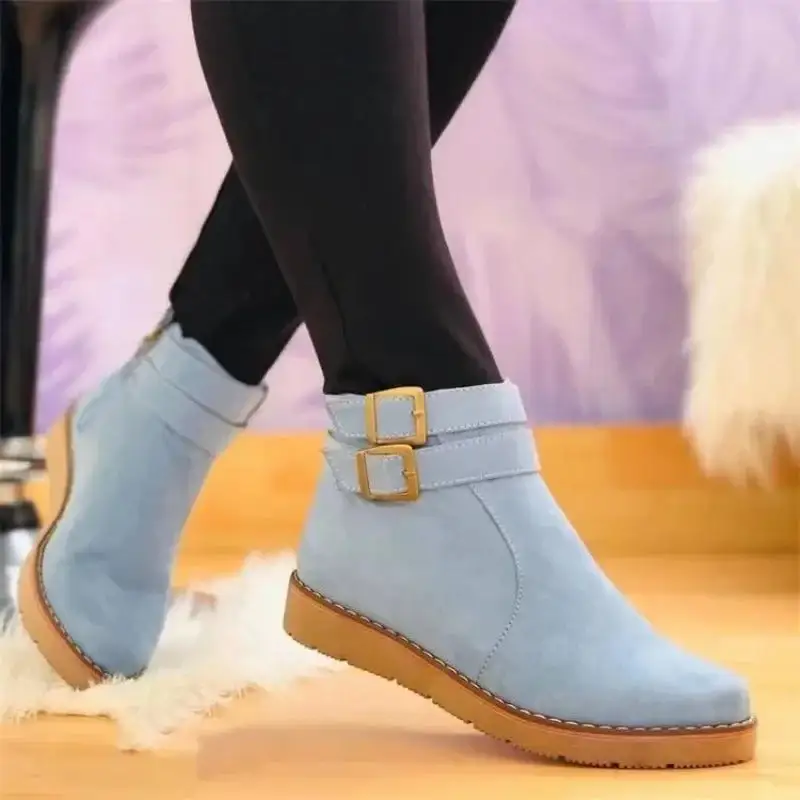  Double Buckle Ankle Boots Apparel