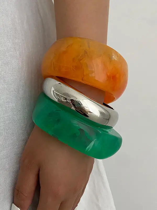 Geometric Resin Statement Bracelet