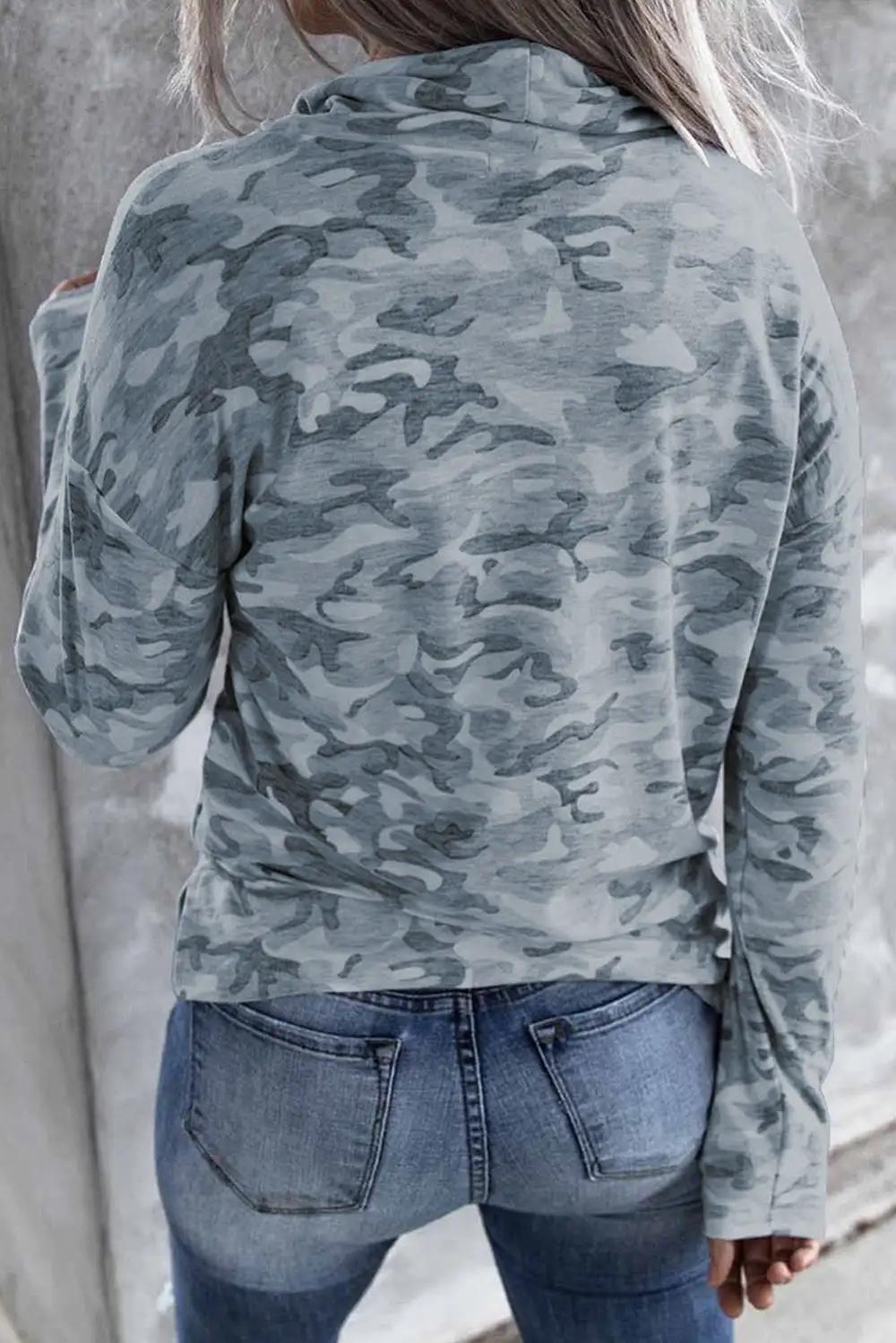 Camo Drawstring Sweatshirt