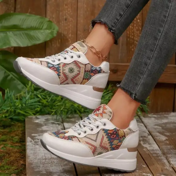 Modern Lace-Up Wedge Sneakers
