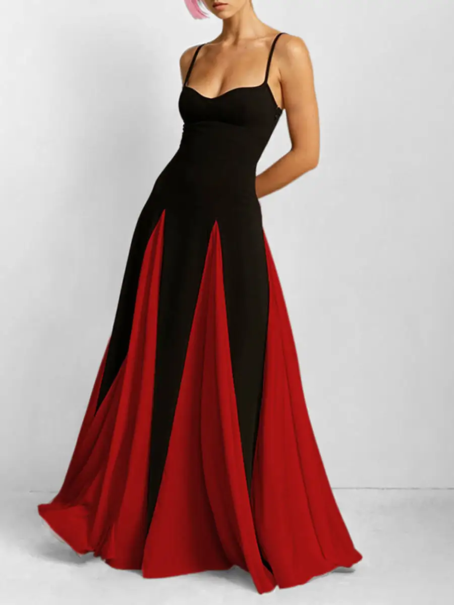 High Waisted Neck Maxi Dress
