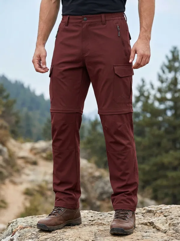 Men's Trek Travel Mountain Graphic Waterproof Zip Tactical Cargo Pants