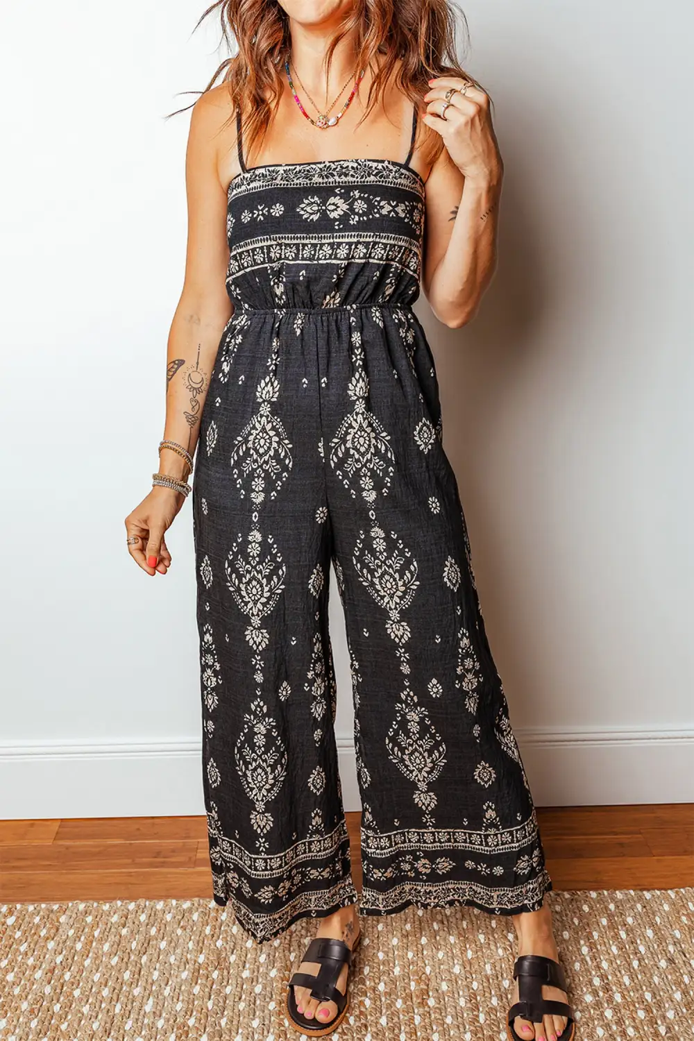 Spaghetti Straps Elastic Waist Loose Ethnic Accessory