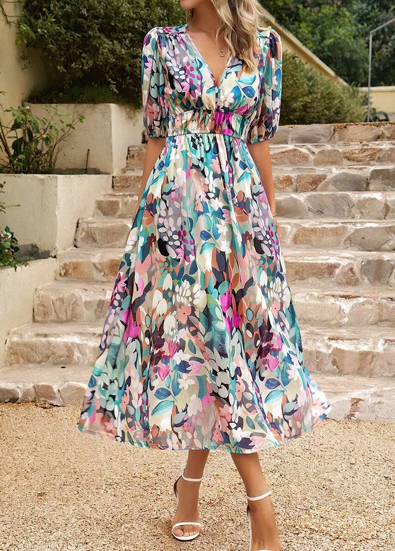 Elena Flowy Floral Midi Dress