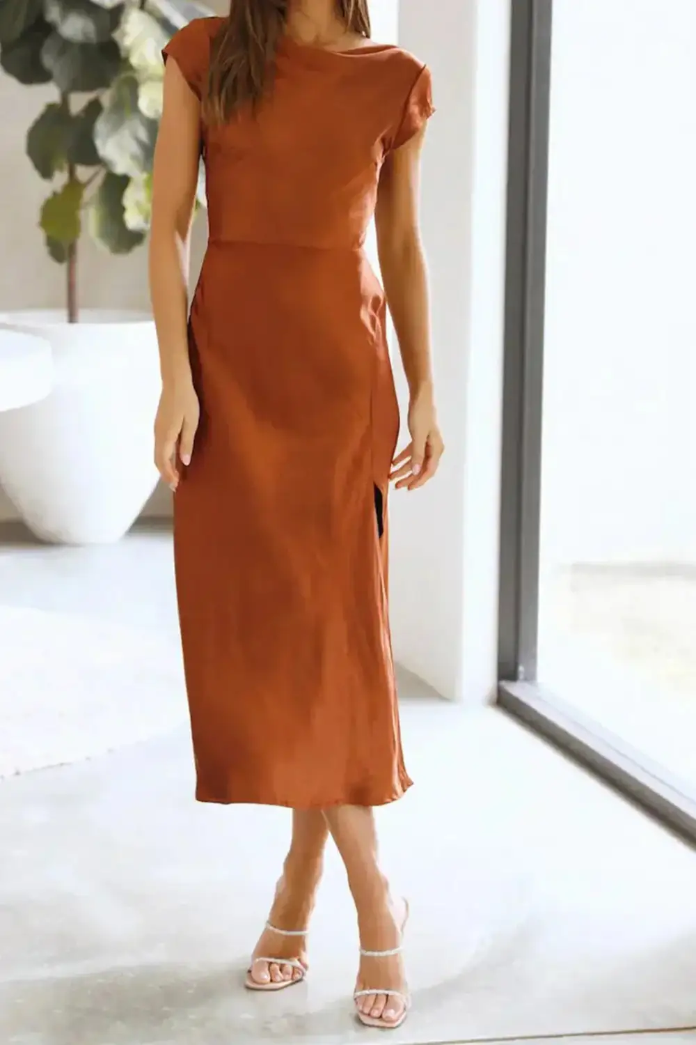Women's Slip Evening Midi Dress