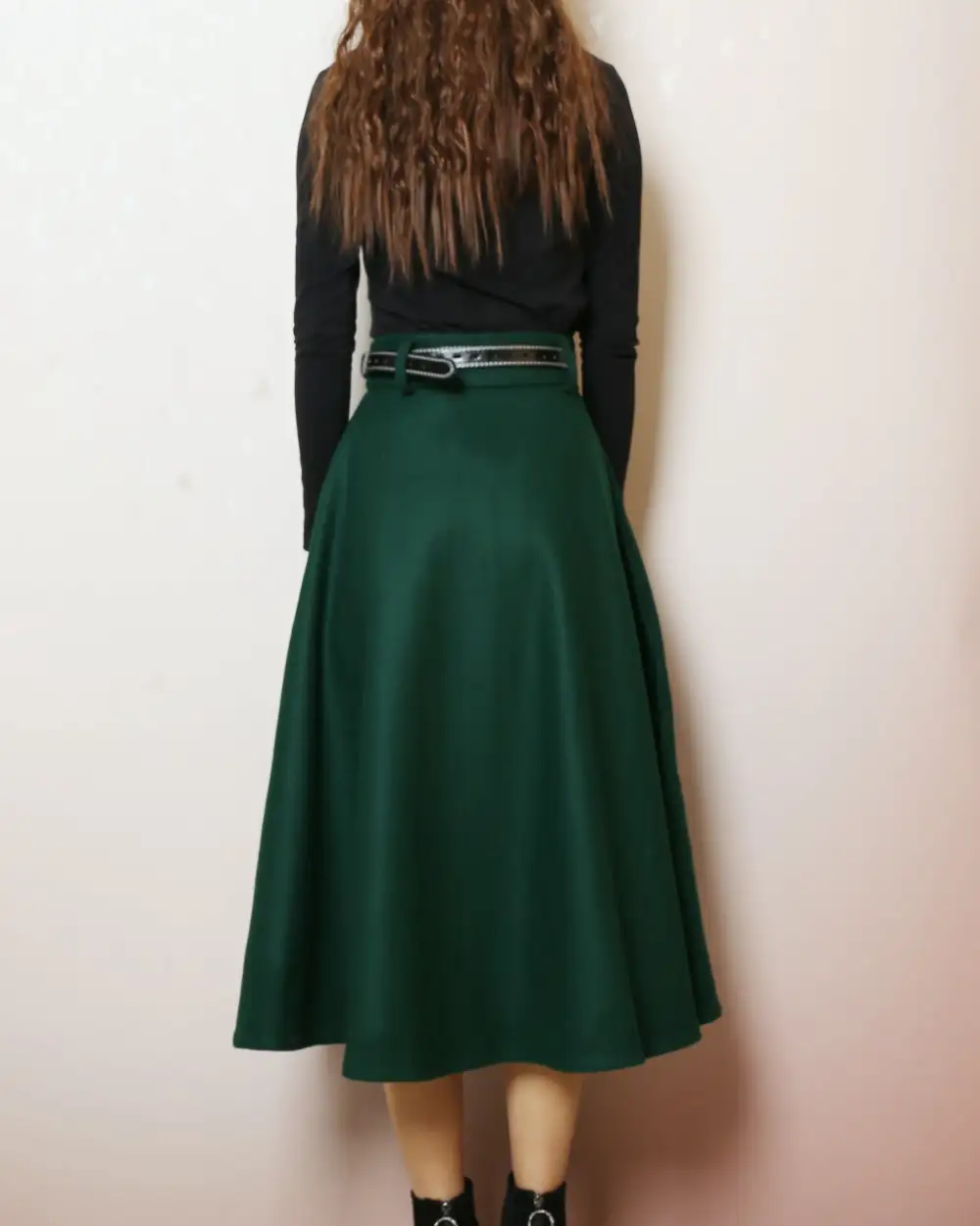 Everyday Belted Wool Maxi Skirt