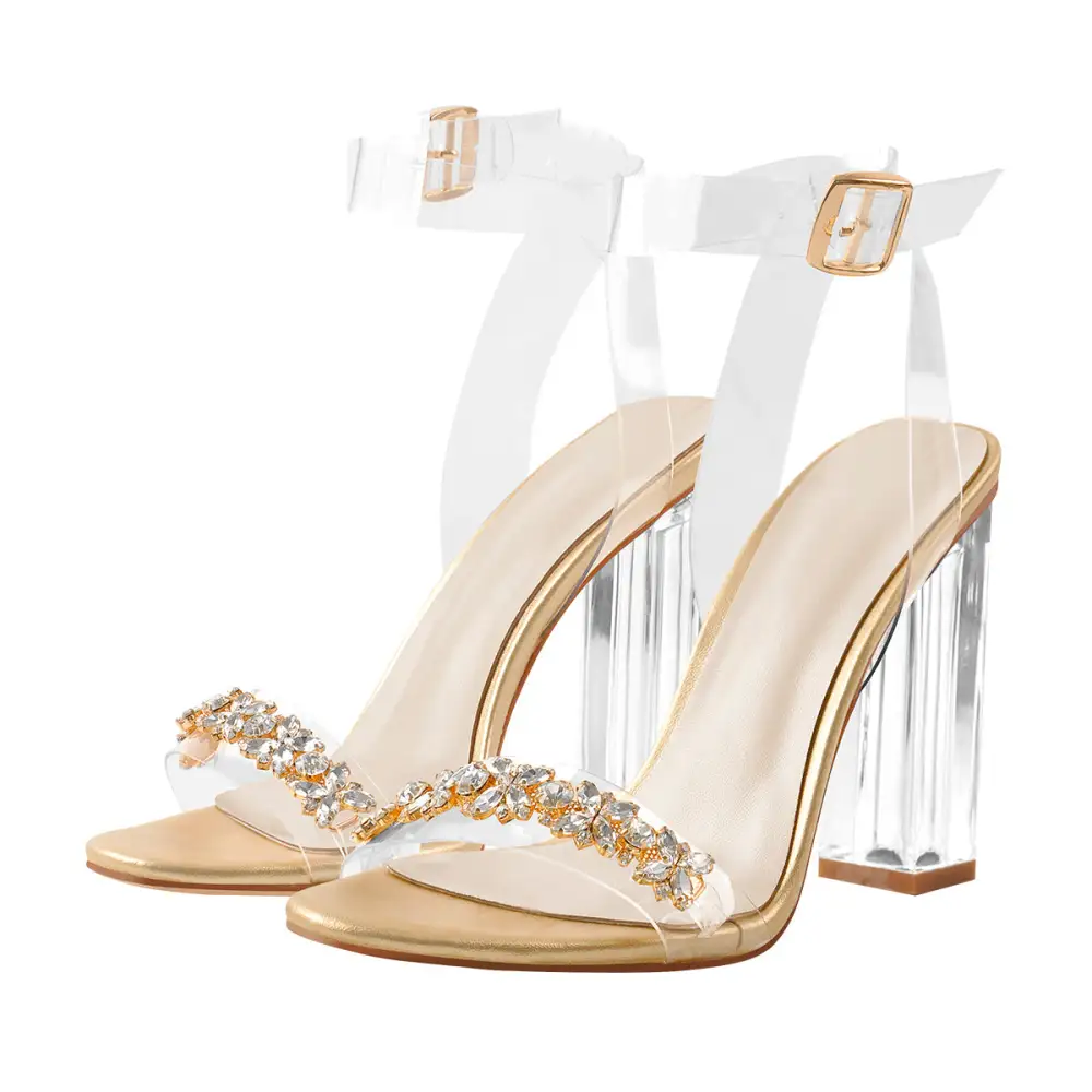 Clear Ankle Strap Perspex High Heel Sandals