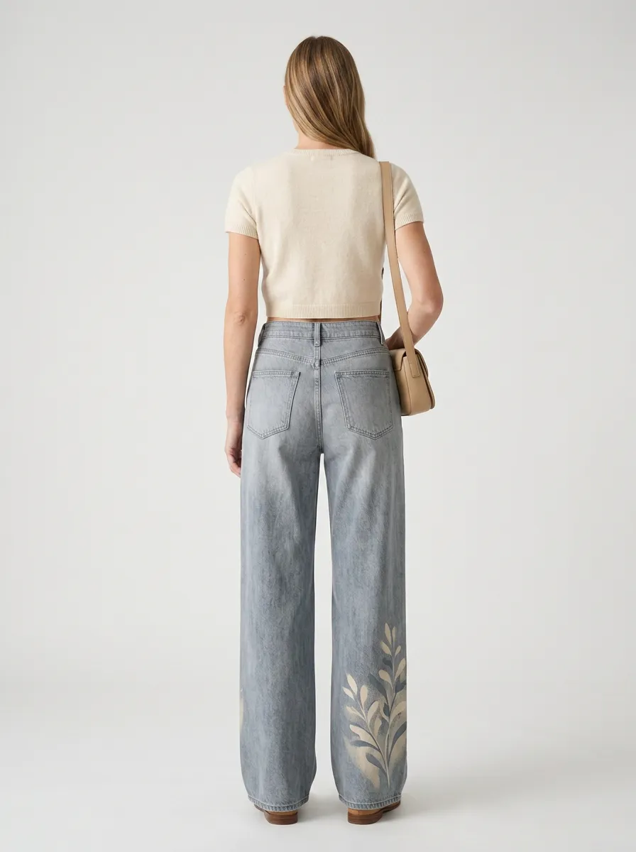 Women's Wide Leg Casual Denim Jeans