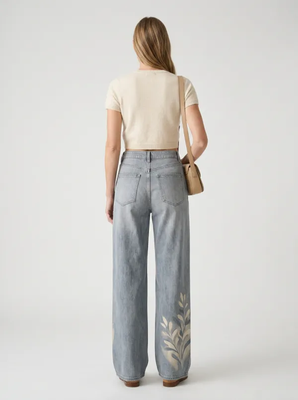 Women's Wide Leg Casual Denim Jeans