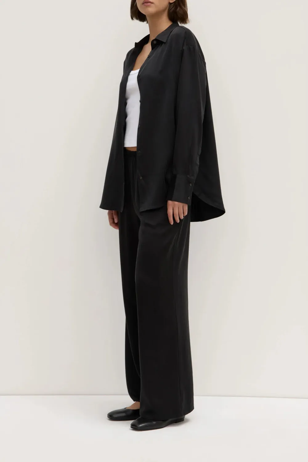 Box Pleated Silk Women's Shirt