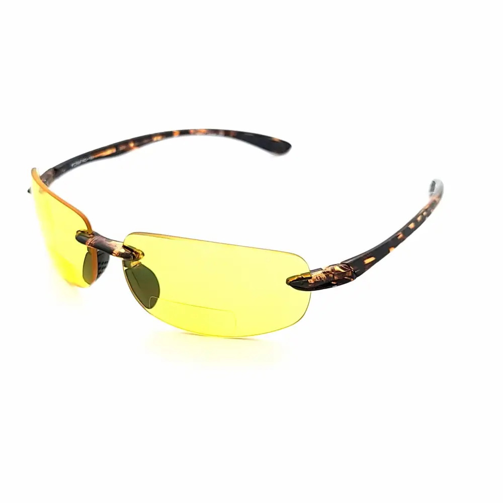 Rimless Bifocal Yellow-Tint Reading Glasses