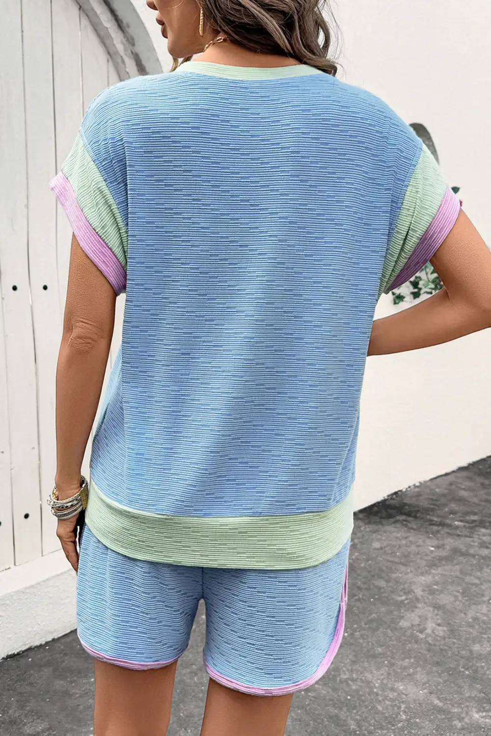 Knit Sleeve Relaxed Shorts Lounge Set